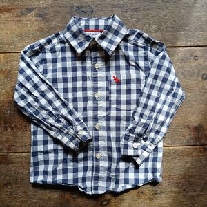 Carter's Boy 2T Blue and White Plaid Button-Down Shirt
